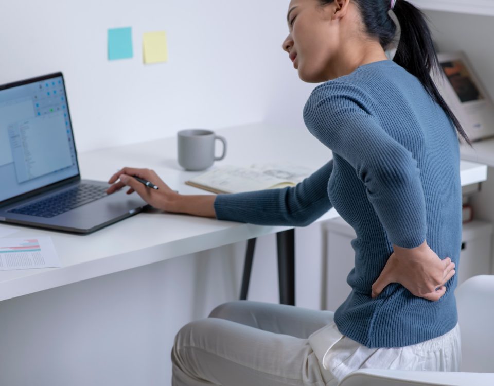Woman with back pain