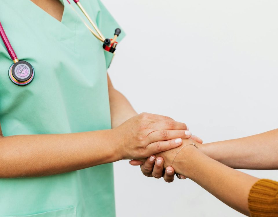 a doctor and patient doing handshake